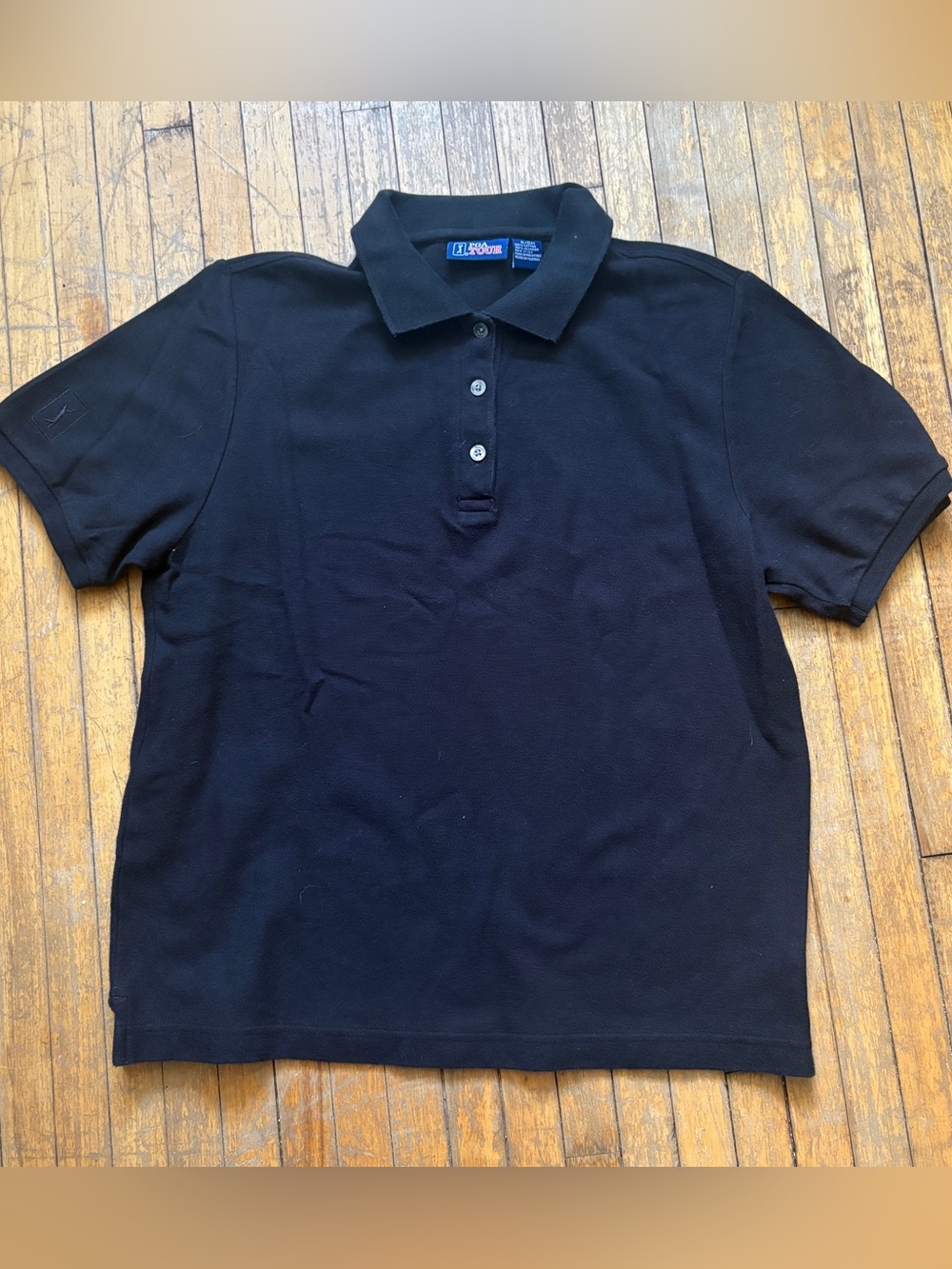 PGA TOUR Black Quarter Button-up Polo Golf Shirt Size Small